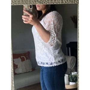 White Lace Adrianna Papell Top